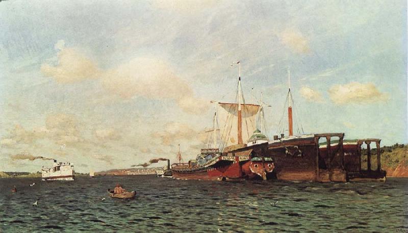 Levitan, Isaak Feischer wind. Wolga oil painting image